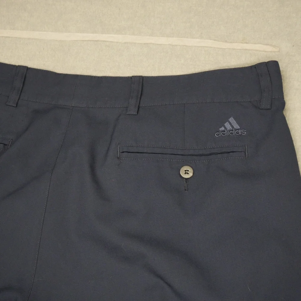 Adidas Men Shorts 36 Blue Chino Golf Logo Pockets Mid‎ Rise 11
